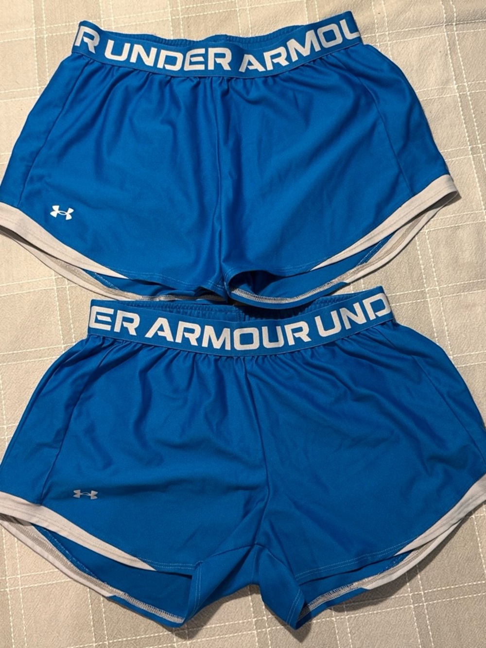 2 pair Under Armour Women’s Royal Blue Elastic Waist Athletic Shorts